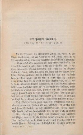 1-10 Des Papstes Mahnung zum Beginne des neuen Jahres