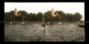 Blick über Schweriner See zur Reppiner Burg, Schwerin
