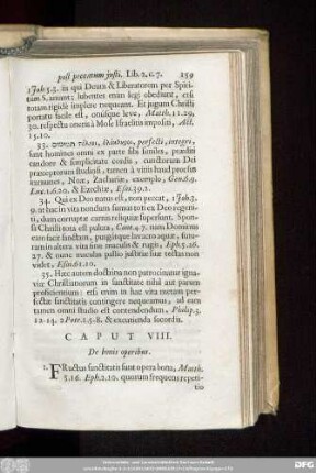 Caput VIII. De bonis operibus.