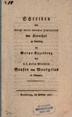 Schreiben an H. Gr. v. Montgelas in München