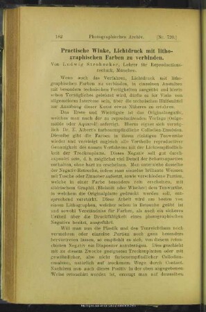 Practische Winke, Lichtdruck mit lithographischen Farben zu verbinden