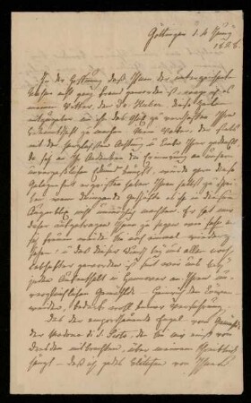 Brief von Adelheid (Adele) Blumenbach an Johannes und Franz Riepenhausen, Göttingen, 4.6.1828