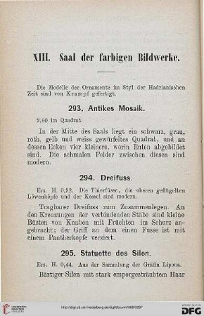 XIII: Saal der farbigen Bildwerke