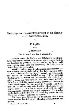 Nachträge zum Geschichtsunterricht in der elementaren Erziehungsschule