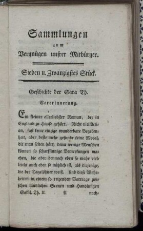 Sieben u. Zwanzigstes Stück.