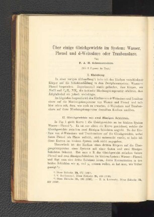 Über einige Gleichgewichte im System: Wasser, Phenol und d-Weinsäure oder Traubensäure