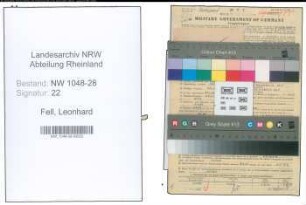 Entnazifizierung Leonhard Fell , geb. 06.10.1916 (Fernmelder)