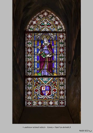 Apsisfenster der Unterkirche mit Heiligen : Heilige Elisabeth von Thüringen
