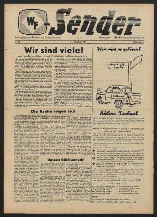 Betriebszeitung 'WF-Sender', Nr.41/1959 (23. Oktober 1959)