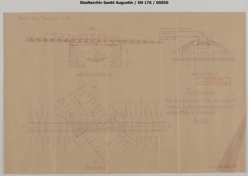 Brücke 7 (Anschluss Büllesbach): Grundriss / Lageplan, Längsschnitt, Querschnitt. Als ungültig gekennzeichnet.
