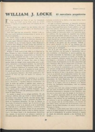 William J. Locke - el novelista arquitecto