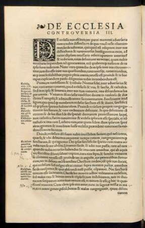 De Ecclesia Controversia III.