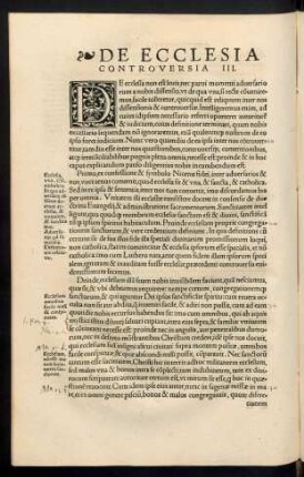 De Ecclesia Controversia III.
