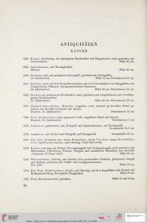 Antiquitäten (Nr. 1242 - 1443)