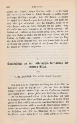 592-596 Sprachliches zu der lutherischen Erklärung der vierten Bitte
