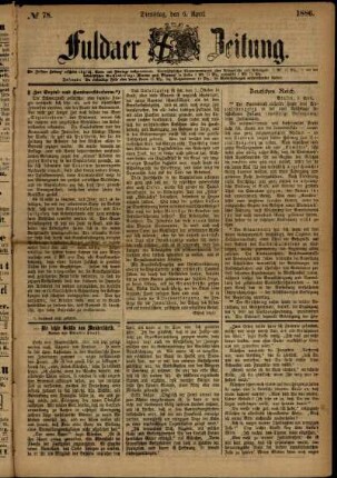 Ausgabe vom Dienstag, den 06. April 1886.