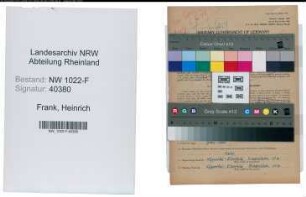Entnazifizierung Heinrich Frank , geb. 02.08.1915 ()