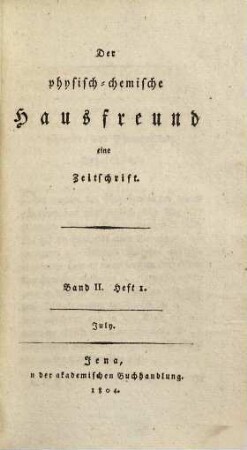 Der physisch-chemische Hausfreund : eine Zeitschrift, 2