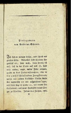 Prolegomena von Baldrian Schnurr.