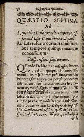 Quæstio Septima [ - ] Quæstio Decima.