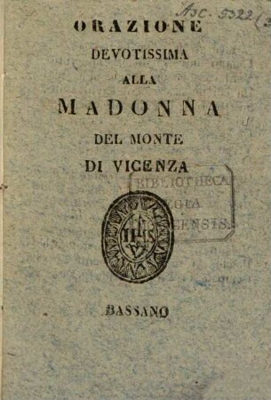 Orazione Devotissima Alla Madonna Del Monte Di Vicenza