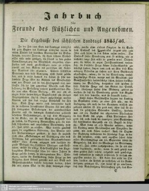 Jahrbuch für Freunde des Nützlichen und Angenehmen