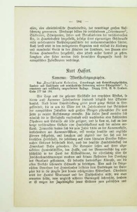 Kurt Hassert. Kamerun: Wirtschaftsgeographie