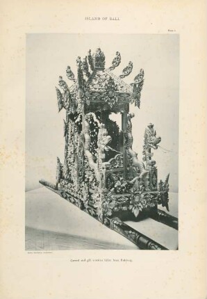 Plate I. Island of Bali. Carved and gilt wooden Litter from Buleleng