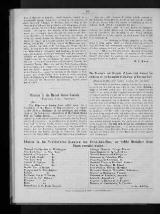 Circular to the United States Consuls.