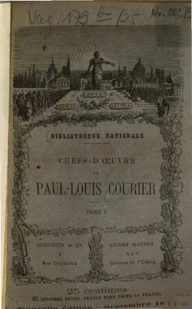 Chefs-d'oeuvre de Paul-Louis Courier. 1