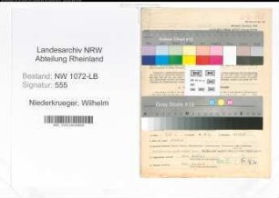 Entnazifizierung Wilhelm Niederkrueger , geb. 16.10.1889 (Rektor)