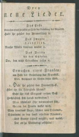 Drey neue Lieder.