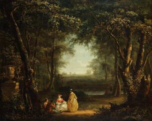 Musizierende Gesellschaft im Wald