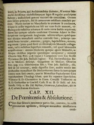 Cap. XII. De Poenitentia & Absolutione.