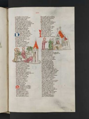 a: Einzug in Jerusalem, b: Vertreibung der Händler aus dem Tempel