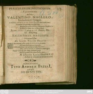 Periculorum Poeticorum Fasciculus