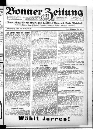 Bonner Zeitung. 1895-1933