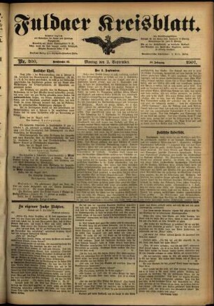 Ausgabe vom Montag, den 02. September 1907.