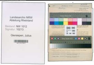 Entnazifizierung Julius Giersiepen , geb. 10.04.1889 (Chemiearbeiter)
