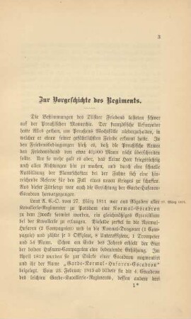 Zur Vorgeschichte des Regiments