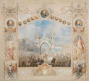 Aquarell: Einzug des Kronprinzen Friedrich