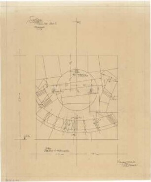 Gsaenger, Gustav; München - Obermenzing, Grünspechtstr. 13; Ev. Notkirche, Bethlehems Kirche, Pfarrhaus - Sonnenuhr, Blatt 2 (Schnitt)