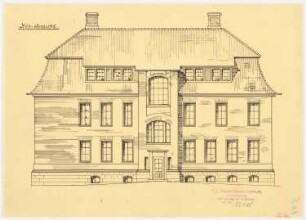 Direktionsgebäude der Vereinigten Chemischen Fabriken, Staßfurt-Leopoldshall: Rückansicht