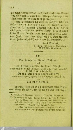 Die zwischen der Krone Böhmen und dem bischöflich Meißnischen Stuhle in der ersten Hälfte des 13. Jahrhunderts aufgerichtete vorzüglich die Oberlausitz betreffende Grenzbestimmungsurkunde