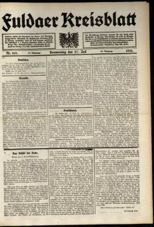 Ausgabe vom Donnerstag, den 27. Juli 1911.