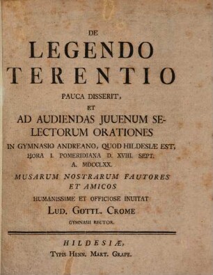 De legendo Terentio