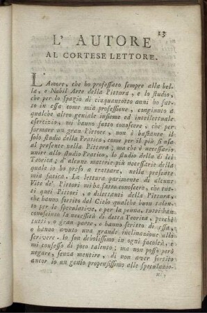 L' Autore Al Cortese Lettore.