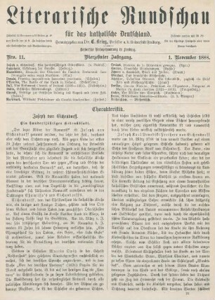 321-328 Joseph von Eichendorff : Ein hundertjähriges Gedenkblatt