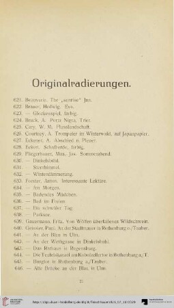 Originalradierungen (Nr. 621-696)
