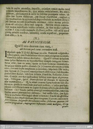 (V.) Ad Vaticinium